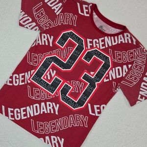 Vibes Legendary 23 Graphic T-Shirt Kids Size XL 18/20 Red Black Sporty Tee